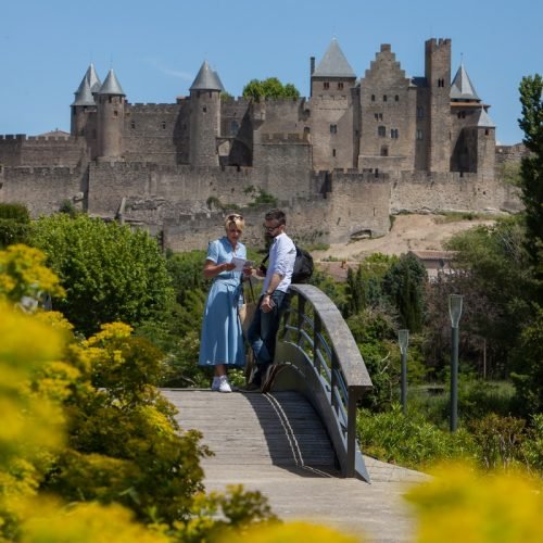 Reportage Carcassonne Bastide et Cité pour ADT Aude - printemps